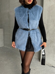 Topshow Blue Feathered Wholesale Vest #4