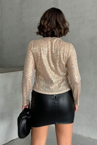 Topshow Gold Stone Sequin Wholesale Blouse #5