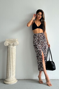 Topshow Leopard Leopard Printed Skirt #2