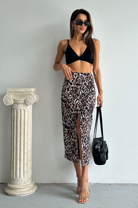 Topshow Leopard Leopard Printed Skirt #1