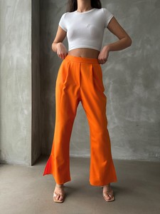 Topshow Oranj Pileli Pantolon #3