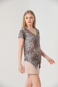 Topshow Small Leopard V-Neck Chain Wholesale Blouse #4