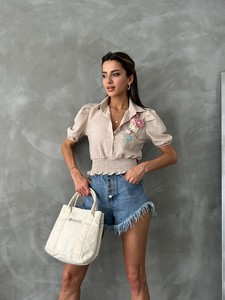 Topshow Stone Chest Floral Linen Wholesale Shirt #3