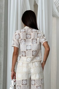 Topshow Cream Lace Wholesale Shirts #5