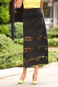 Topshow Black Mesh Long Wholesale Skirt #4