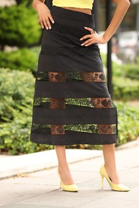 Topshow Black Mesh Long Wholesale Skirt #5