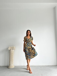 Topshow Leopard Saks Patterned Long Dress #3