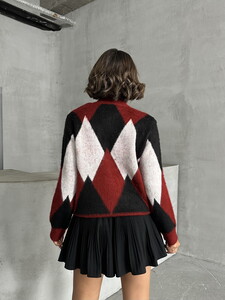 Topshow Burgundy K- Knitwear Wholesale Sweater #5