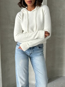 Topshow Bone Hooded Knitwear Wholesale Sweater K-041 #4