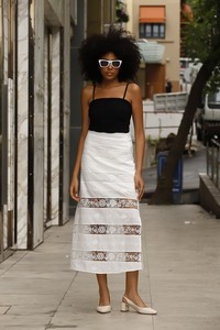 Topshow Cream Mesh Long Wholesale Skirt #2