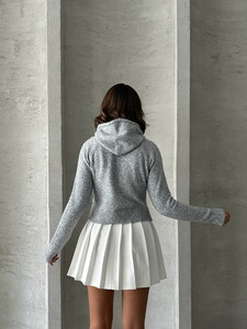 Topshow Gray Hooded Knitwear Wholesale Sweater K-041 #5