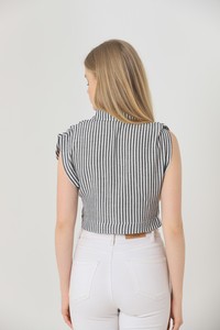 Topshow Black Striped Striped Wholesale Shirts #5