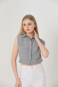 Topshow Black Striped Striped Wholesale Shirts #2