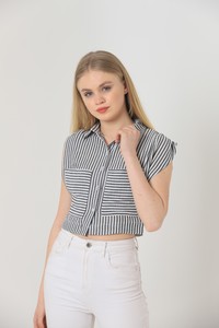 Topshow Black Striped Striped Wholesale Shirts #3