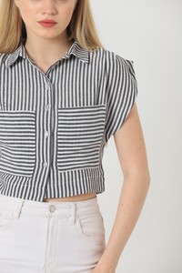 Topshow Black Striped Striped Wholesale Shirts #4