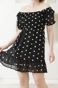 Topshow Black Daisy Pattern Wholesale Dress #4