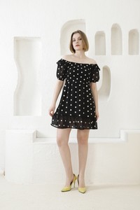 Topshow Black Daisy Pattern Wholesale Dress #2