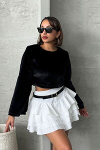 Topshow Black Plush Wholesale Blouse #1