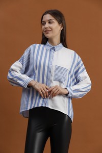 Topshow Blue Bold Striped Wholesale Shirt #2