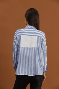 Topshow Blue Bold Striped Wholesale Shirt #5