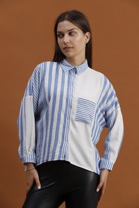 Topshow Blue Bold Striped Wholesale Shirt #3