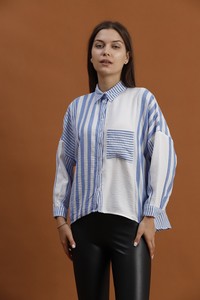 Topshow Blue Bold Striped Wholesale Shirt #4