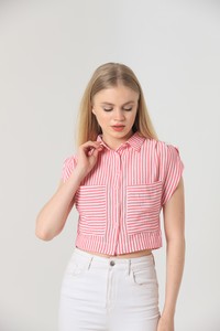 Topshow Fuchsia Striped Striped Wholesale Shirts #3