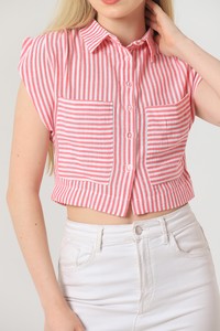 Topshow Fuchsia Striped Striped Wholesale Shirts #4