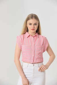 Topshow Fuchsia Striped Striped Wholesale Shirts #2