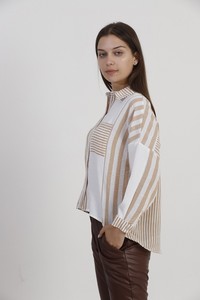 Topshow Stone Thick Line Striped Wholesale Shirt #3