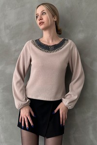 Topshow Stone Collar Accessory Knitwear Wholesale Blouse #2