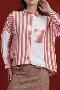 Topshow Orange Thick Striped Wholesale Shirt #4