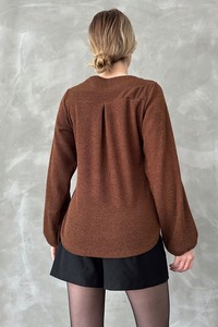 Topshow Brown Collar Accessories Knitwear Wholesale Blouse #3