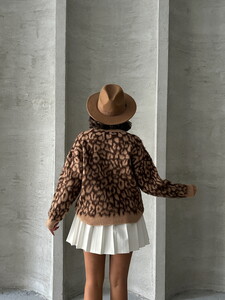 Topshow Coffee K- Leopard Knitwear Wholesale Blouse #5