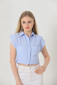 Topshow Blue Striped Striped Wholesale Shirts #2