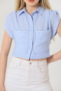 Topshow Blue Striped Striped Wholesale Shirts #4