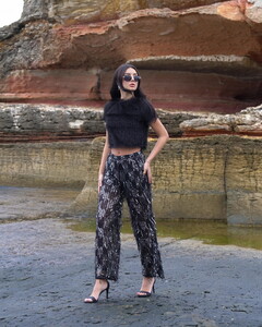 Topshow black silver scaly tulle trousers #4