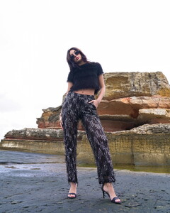 Topshow black silver scaly tulle trousers #3