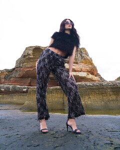 Topshow black silver scaly tulle trousers #2