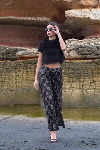 Topshow black silver scaly tulle trousers #1