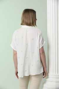 Cream Embroidery Shirt #5