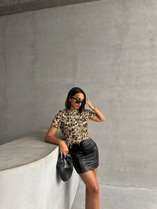 Topshow L. Leopard Fringed Sequined T-Shirt #2