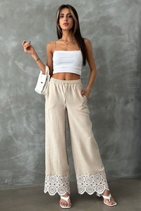 Topshow Stone Lace Detailed Wholesale Trousers #1