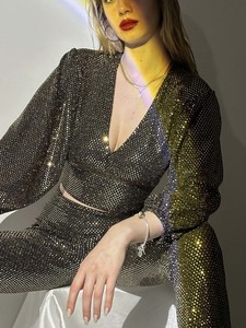 Topshow Gold Glitter Wholesale Blouse #4