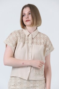 Topshow Stone Collar Lace Wholesale Shirt #2