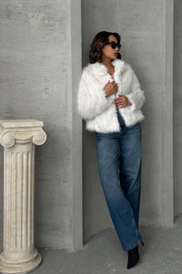 Topshow Light Stone Fur Wholesale Coat #1