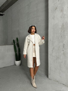 Topshow Cream Cashmere Long Wholesale Coat #3