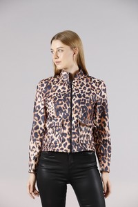 Topshow Leopard Flap Pocket Judge Collar Wholesale Coat #2