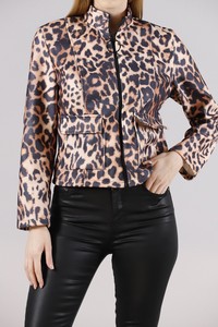 Topshow Leopard Flap Pocket Judge Collar Wholesale Coat #4