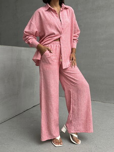 Topshow Pink Glitter Striped Trousers #4